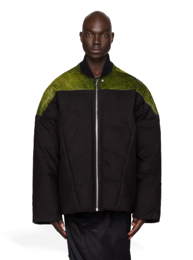 Jakke Rick Owens Flight Leather Down Jacket Sort | RR02C7708 LHCMO3