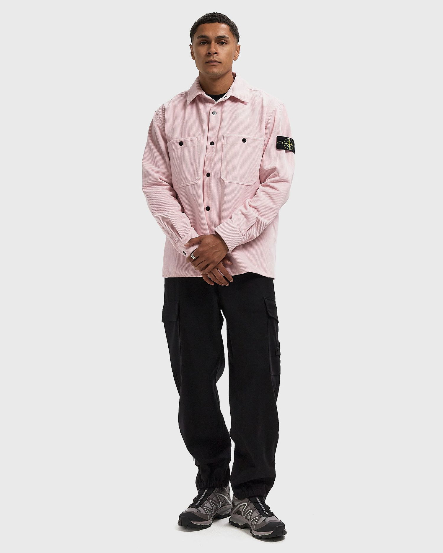 Skjorte Stone Island Corduroy Overshirt with Chest Pockets Lyserød | K2S151200012S0212.V0080, 1