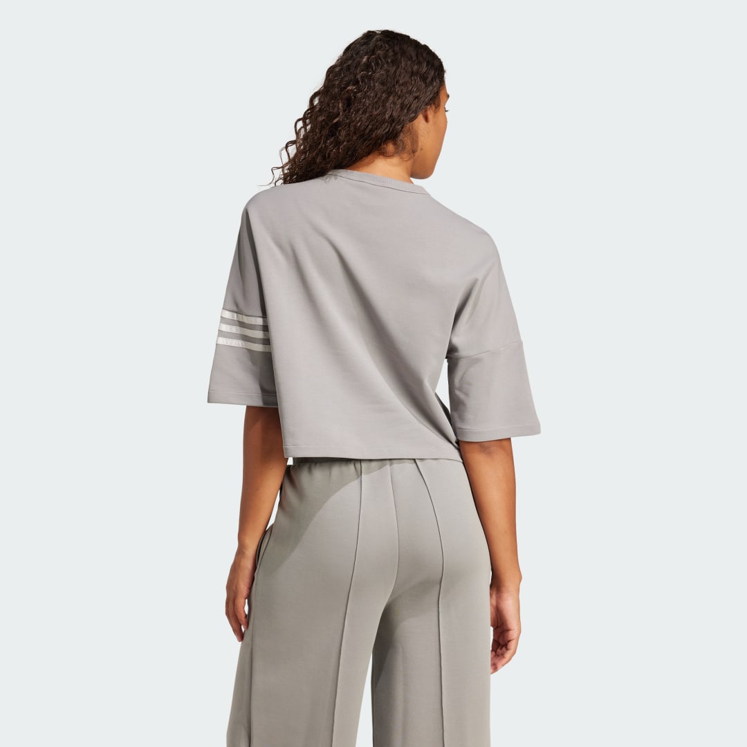 Crop top adidas Performance Neuclassics Cropped Three Stripe Sweatshirt Grå | JI8509, 1