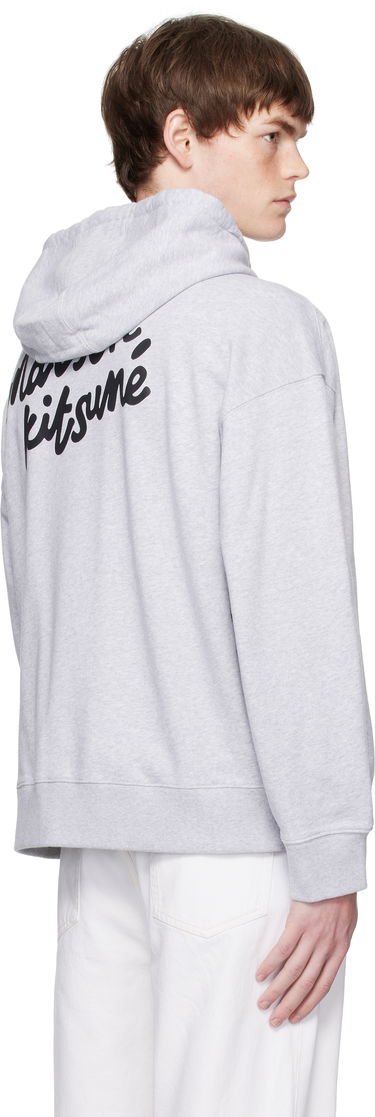 Sweatshirt MAISON KITSUNÉ Maison Kitsuné Handwriting Oversize Hoodie Grå | PM00704KM0340, 2