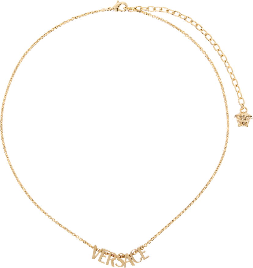 Halskæde Versace Versace 'Versace' Logo Pendant Necklace Metalisk | 1019657_1A00620_3J000