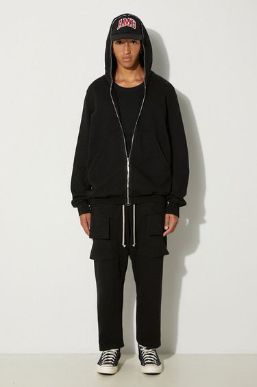 Cargo bukser Rick Owens Rick Owens Creatch Cargo Cropped Drawstring Sweatpants Sort | DU02D2371.RIG, 1