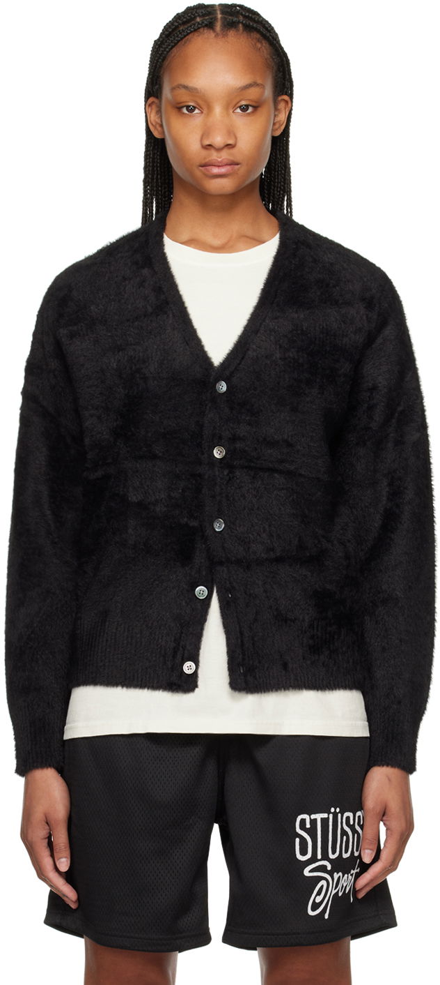 Sweater Stüssy Black Shaggy Cardigan Sort | 117094, 0