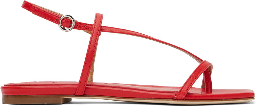 Tilbehør Aeyde Aeyde Ella Leather Toe-Post Sandals Rød | A11-FS-BRNS08FL21-SS25-406-007