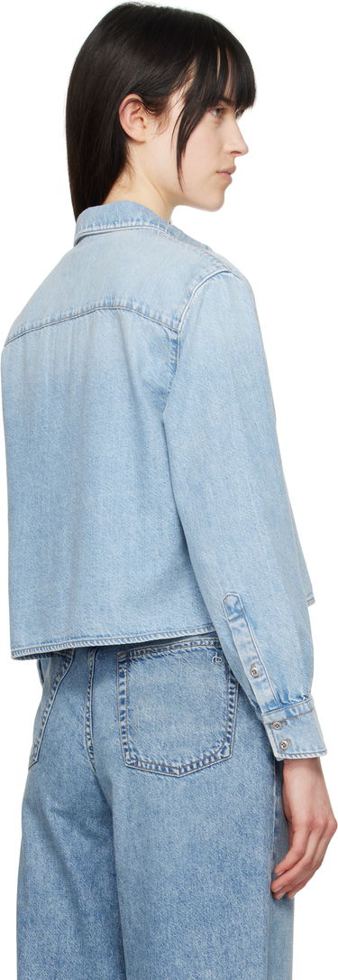 Skjorte rag & bone Rag & Bone Featherweight Cropped Maxine Denim Shirt Blå | WDD25S1446UFGR, 2