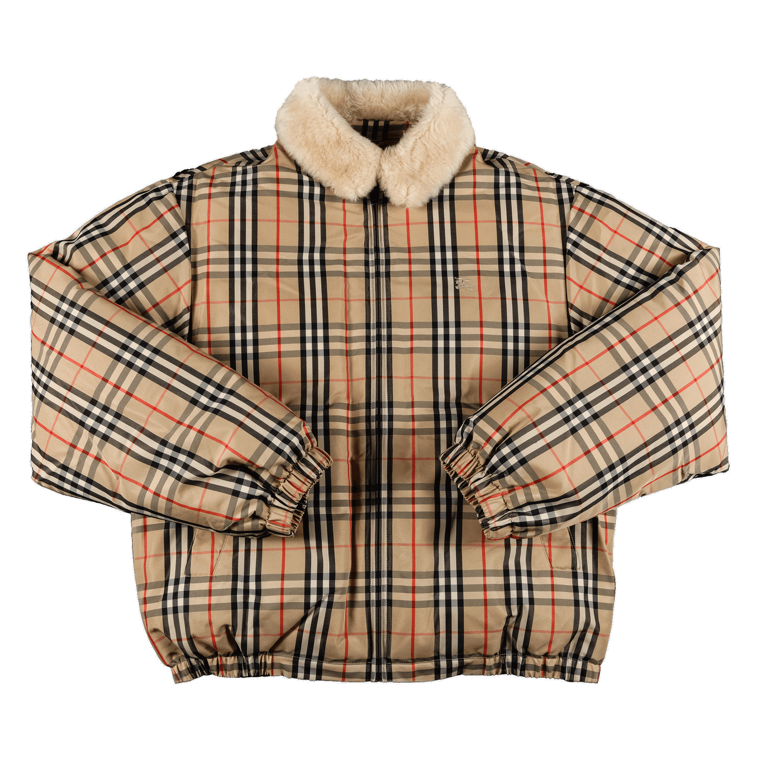 Jakke Supreme Burberry x Shearling Collar Down Puffer Jacket Beige | SS22J33 BEIGE, 0