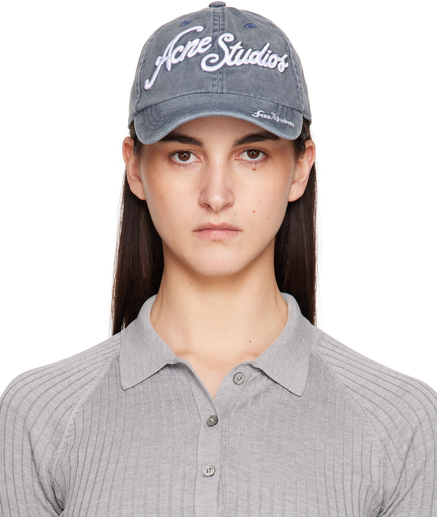 Kasket Acne Studios Logo Cap Grå | C40398-, 0