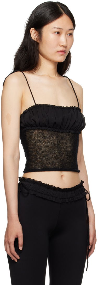 Tanktop GUIZIO Guizio Ruched Tank Top Sort | H23624S025, 1