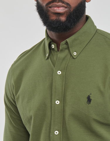 Skjorte Polo by Ralph Lauren Polo Pony Embroidered Cotton Shirt Grøn | 710654408092, 4