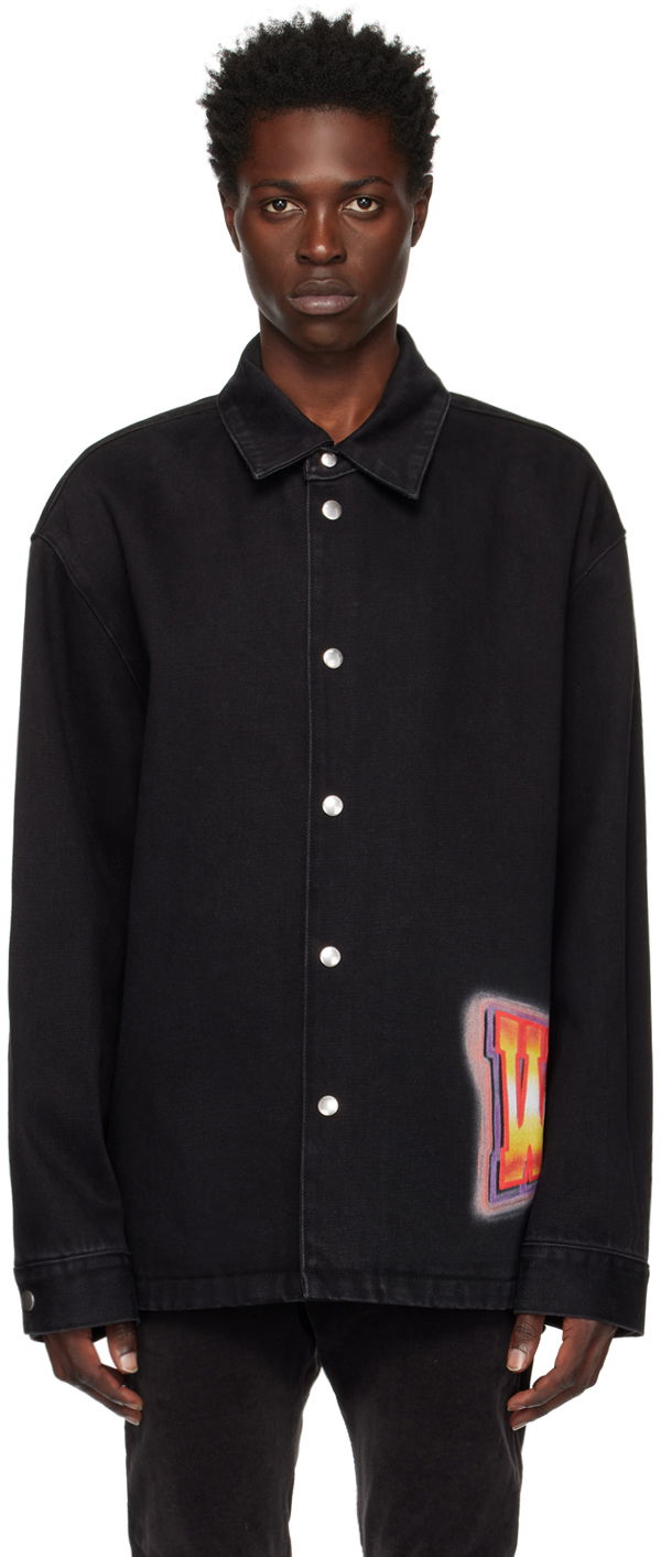 Jakke We11done We11done Loose Fit Denim Shirt Sort | WD-DJ3-22-312-U-BK