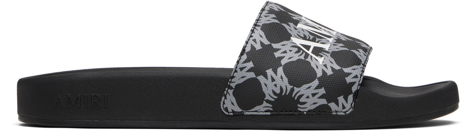 Sneakers og sko AMIRI MA Quad Canvas Slides Sort | AMFOSL1006, 0