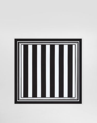 Tørklæde Dolce & Gabbana Dolce & Gabbana Striped Silk Twill Square Scarf Sort | GQ704EG0WU9HM8DA, 0
