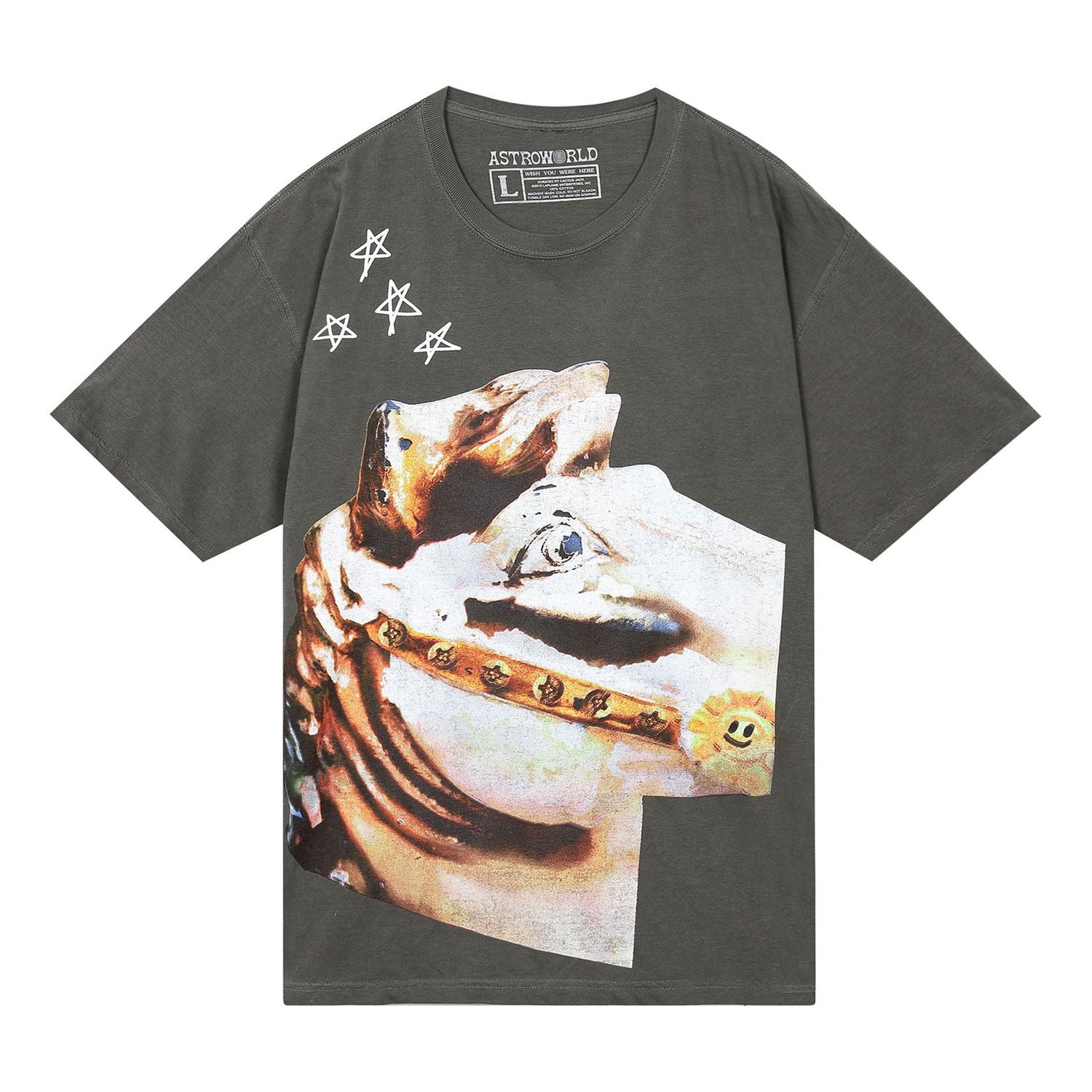 T-shirt Cactus Jack by Travis Scott Travis Scott Astroworld Horse Head T-Shirt Grå | TC-311, 0