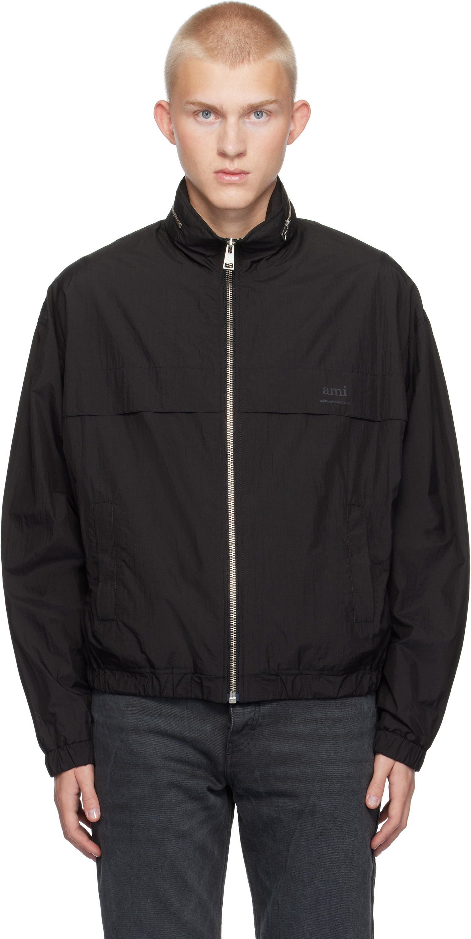 Vindjakke AMI Windbreaker Jacket Sort | UJK058.PA0009, 0
