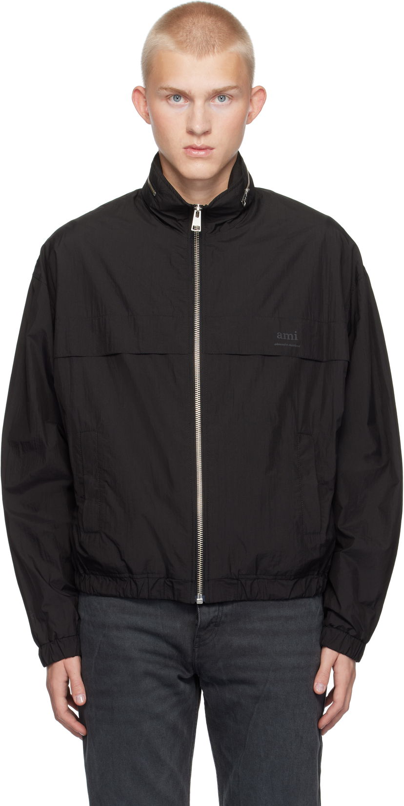 Vindjakke AMI Windbreaker Jacket Sort | UJK058.PA0009