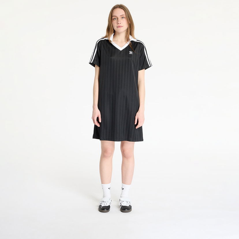 Kjole adidas Originals Adicolor Football Jacquard V-Neck Dress Sort | JD2599