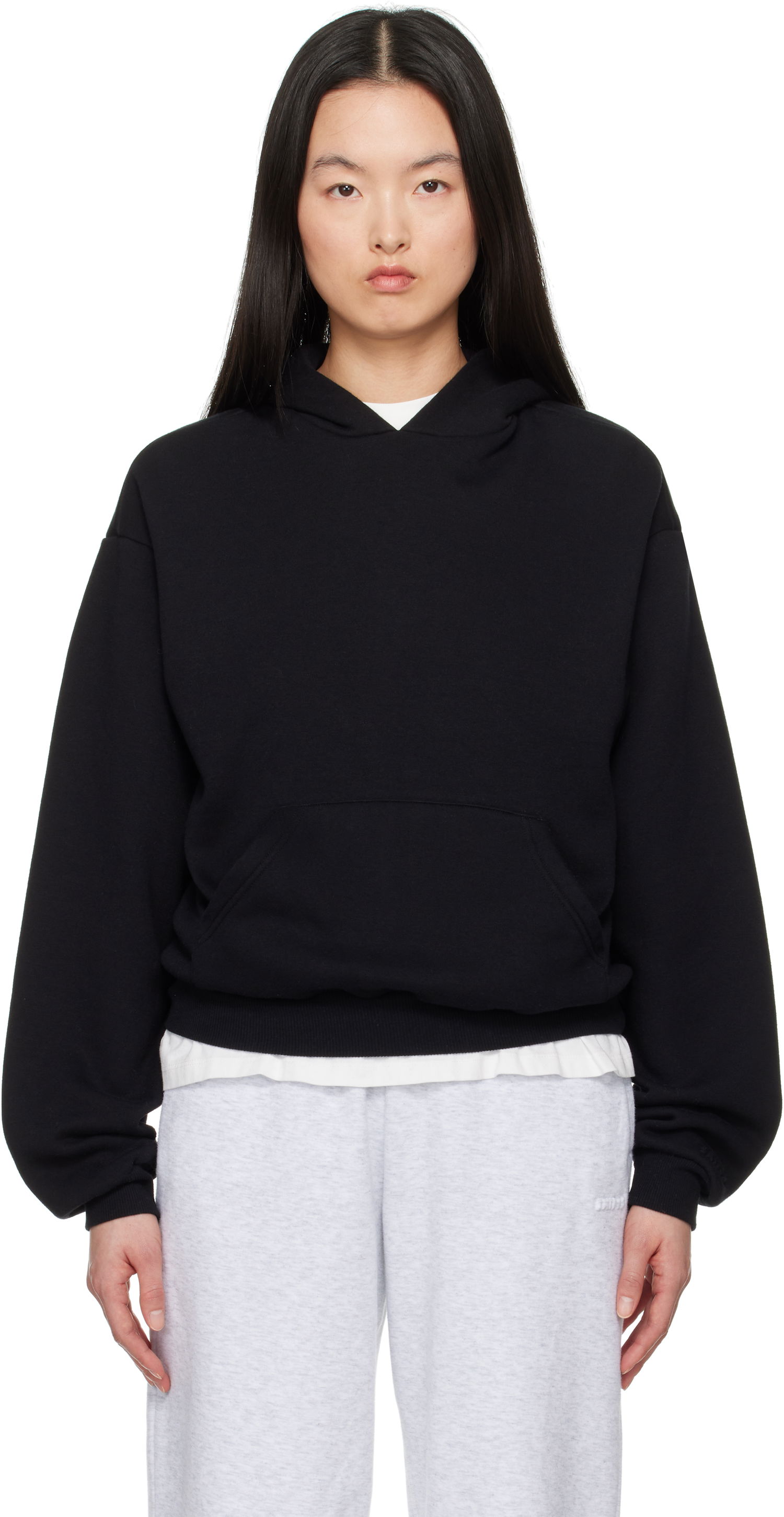 Sweatshirt SKIMS SKIMS Fleece Classic Hoodie Sort | PL-PLO-8365W, 0