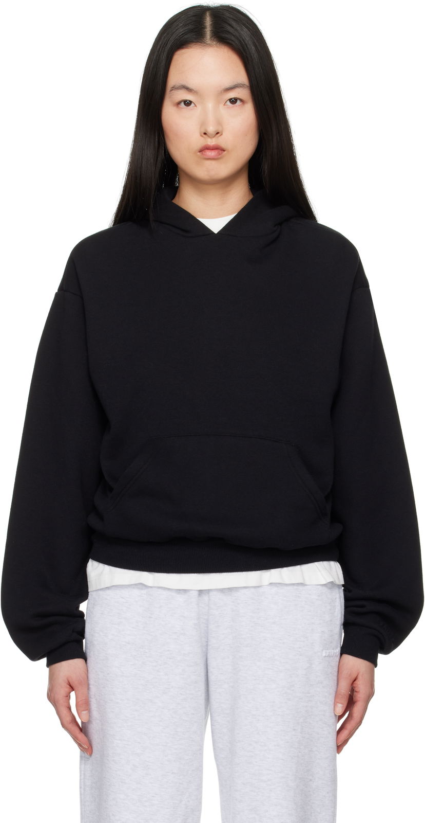Sweatshirt SKIMS SKIMS Fleece Classic Hoodie Sort | PL-PLO-8365W