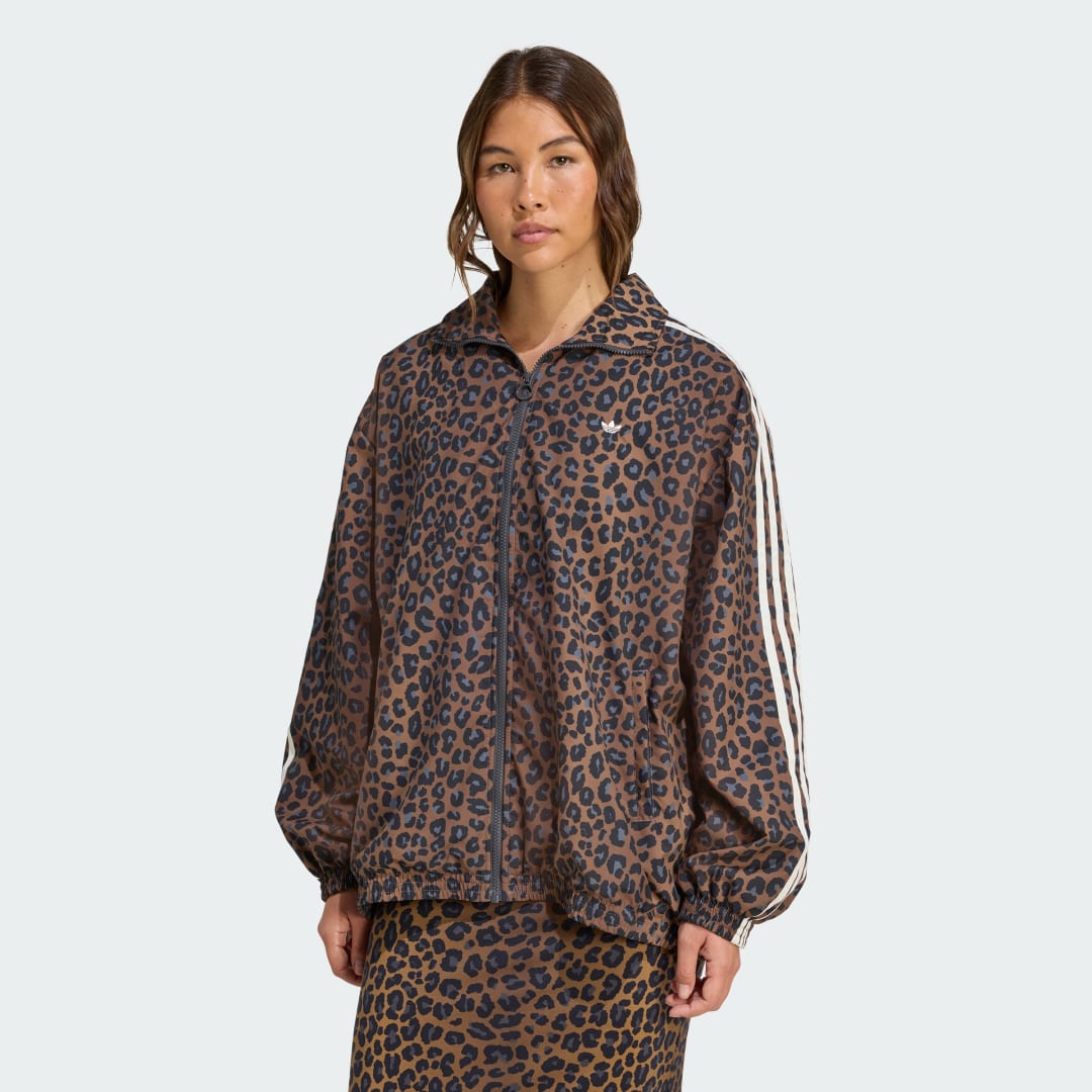 Jakke adidas Performance Leopard Firebird Oversized Track Jacket Brun | JW7301, 0