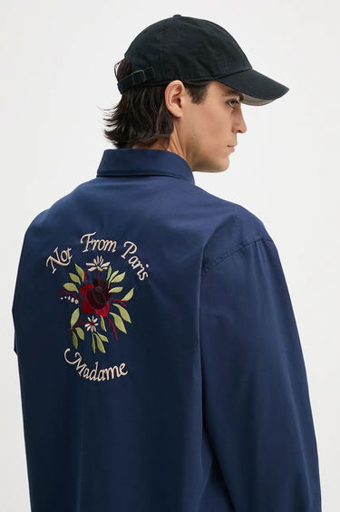 Skjorte Drôle de Monsieur Relaxed Fit Shirt With Floral Embroidery Blå | E.SH189.PL149.NY, 3