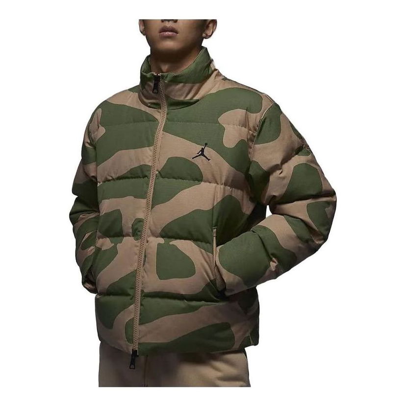 Puffer jakke Jordan Flight Heritage Camo Down Jacket Grøn | FB6989-200