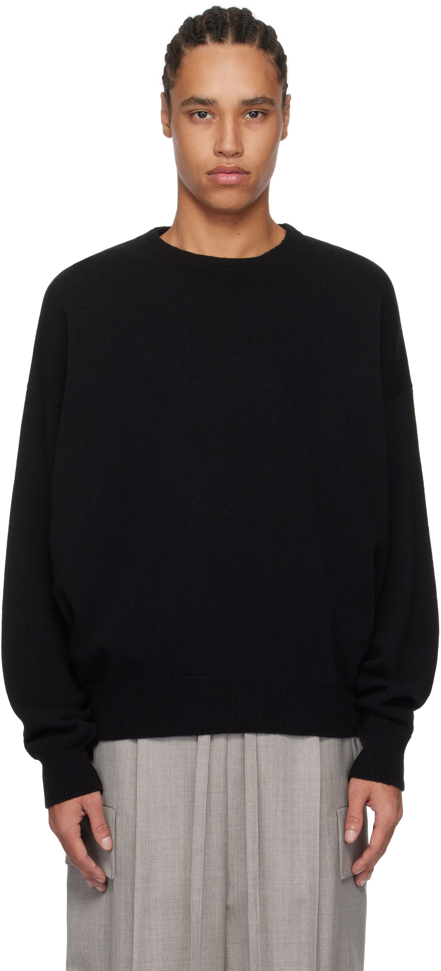Sweater Fear of God Fear of God Fine Knit Crewneck Sweater Sort | FGE220-2101LAW, 0