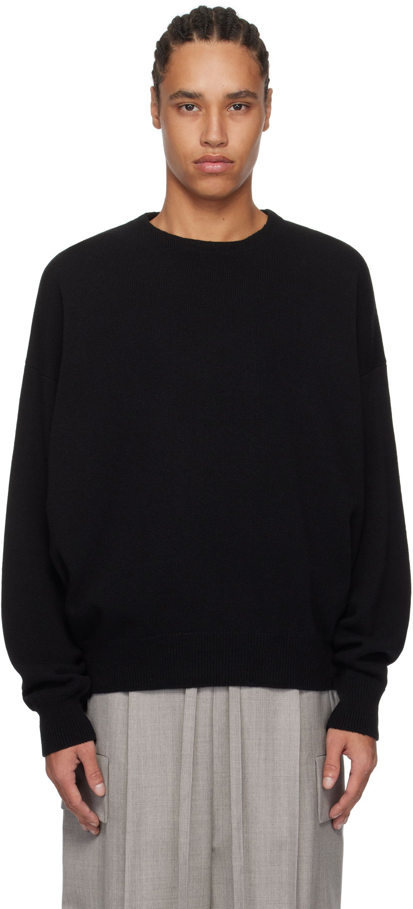 Sweater Fear of God Fear of God Fine Knit Crewneck Sweater Sort | FGE220-2101LAW