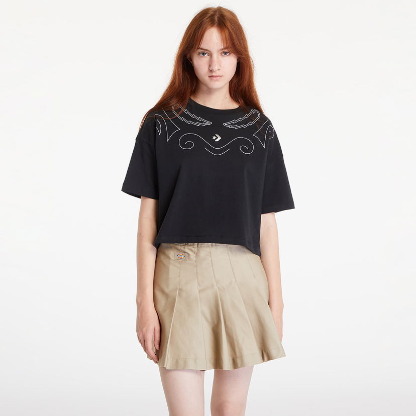 Crop top Converse Proud To Be Oversized Cropped T-Shirt Black Sort | 10027209-A01