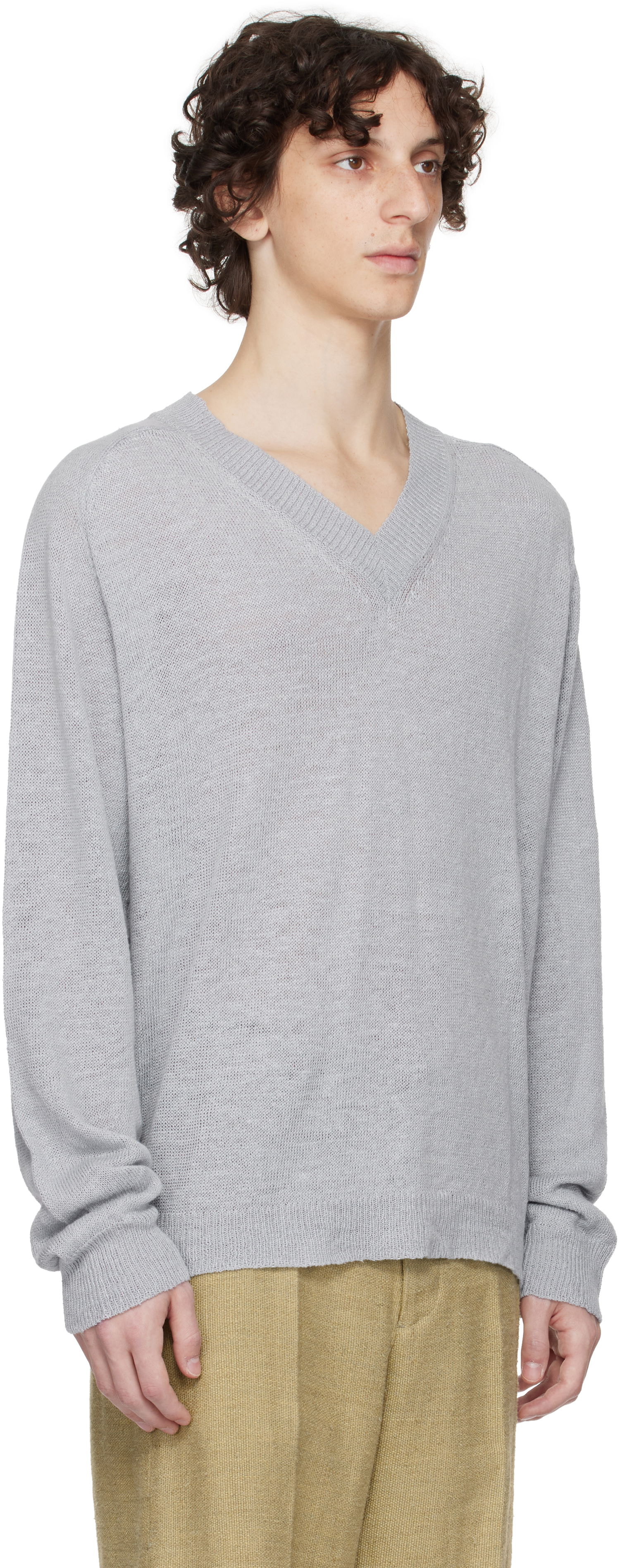 Sweater OUR LEGACY Our Legacy Rue V-Neck Sweater Grå | M2253RB, 1