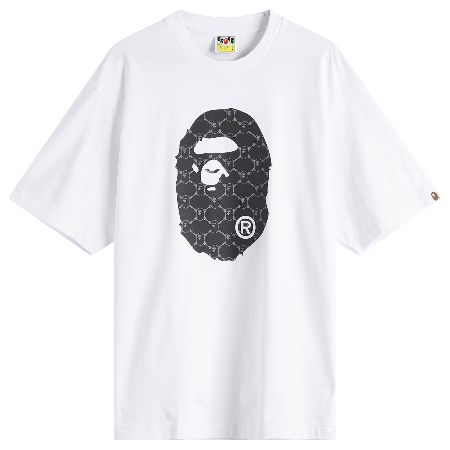 T-shirt BAPE A Bathing Ape Collegeonogram Ape Head Relaxed Fit T-Shirt, Size Large Hvid | 001TEL301334M-WHT, 1