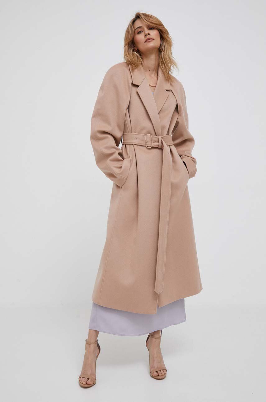 Frakker CALVIN KLEIN Belted Waist Oversized Coat Beige | K20K205496, 0