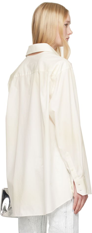 Skjorte Maison Margiela MM6 Maison Margiela Cotton Poplin Long Sleeve Shirt Hvid | S62DT0035 M35458, 2