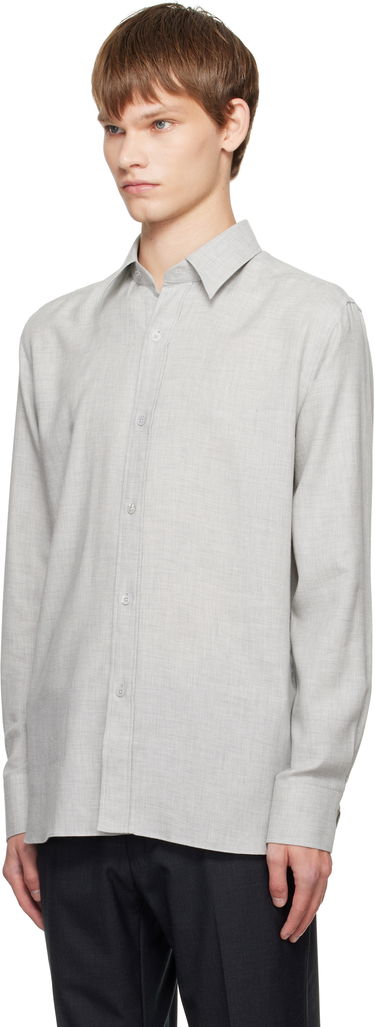 Skjorte Tom Ford TOM FORD Cashmere Melange Fluid Fit Shirt Grå | HRN001-FMC247, 3