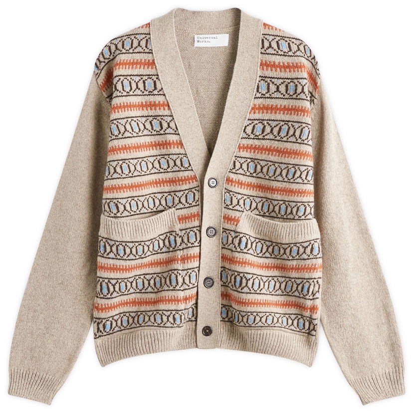 Sweater Universal Works Langdale Knit Cardigan, Size Large Beige | P31214-OAT