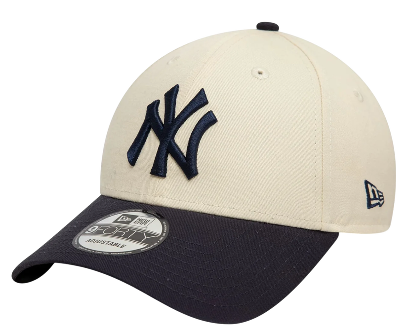 Kasket New Era New York Yankees Colour Block 9FORTY Adjustable Cap Beige | 60595215-60595215