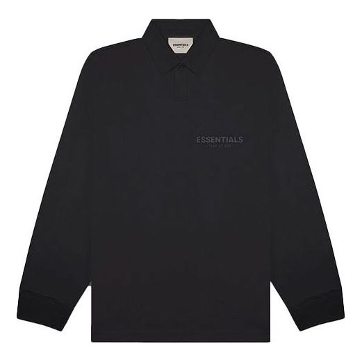 Polo skjorte Fear of God Essentials Long Sleeve Polo Sort | FOG-FW20-362