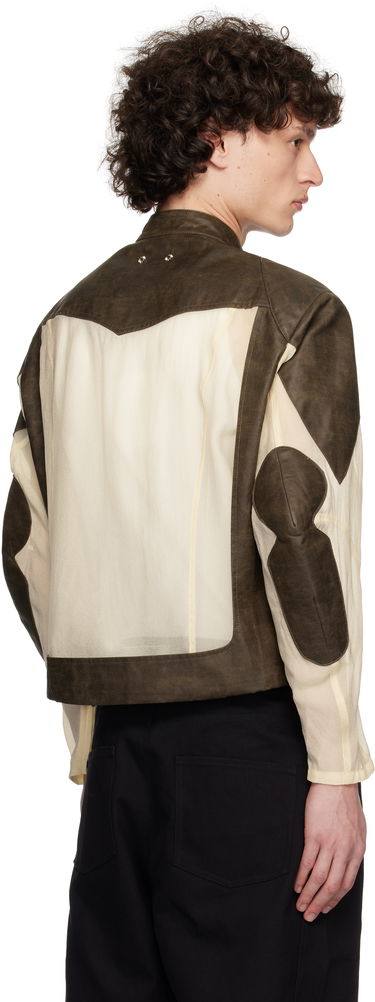 Jakke Andersson Bell Andersson Bell Faux-Leather & Sheer Rider Jacket Brun | awa705u, 2
