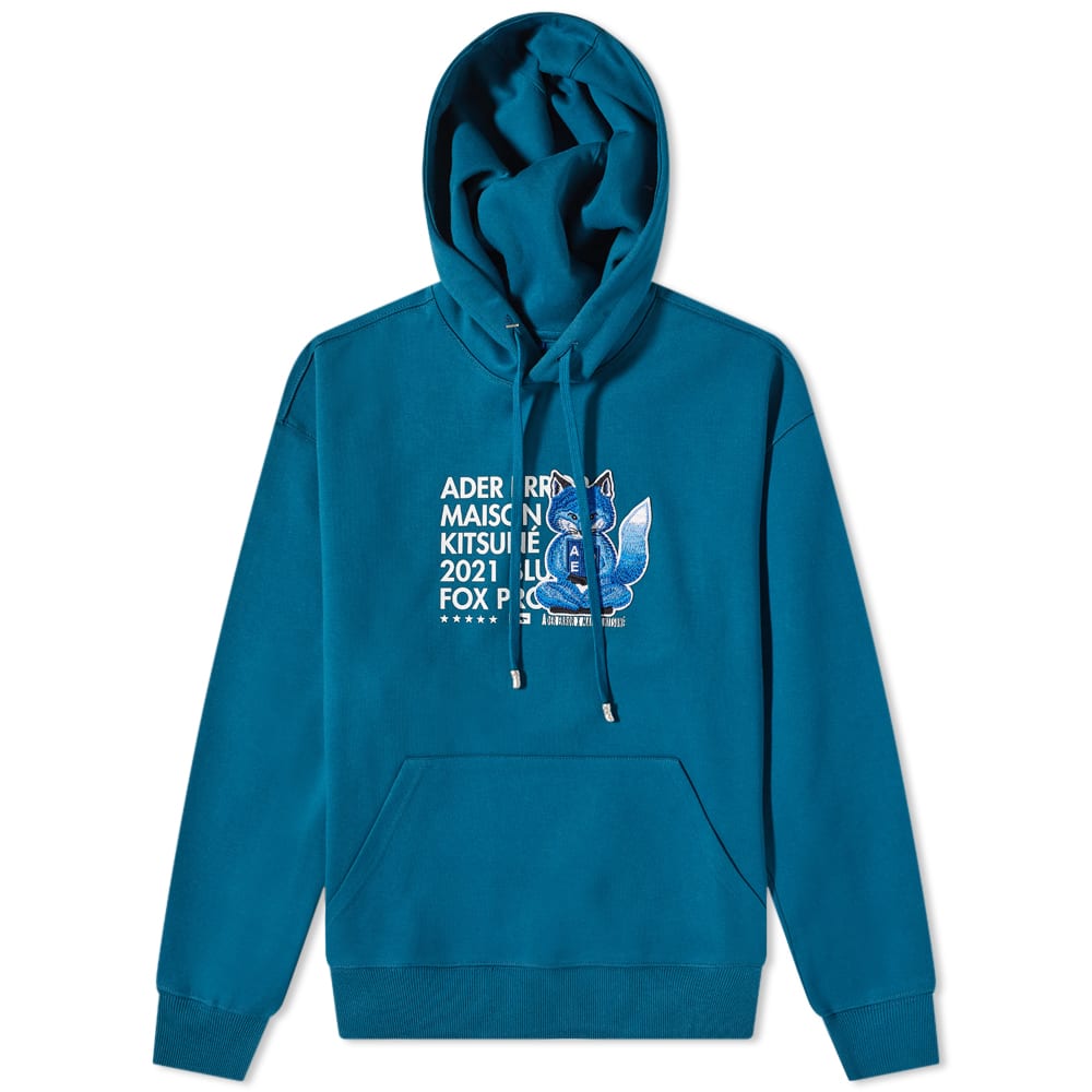 Sweatshirt MAISON KITSUNÉ X ADER error Meditation Fox Hoody Turkis | BKKFWHD03TQ, 0