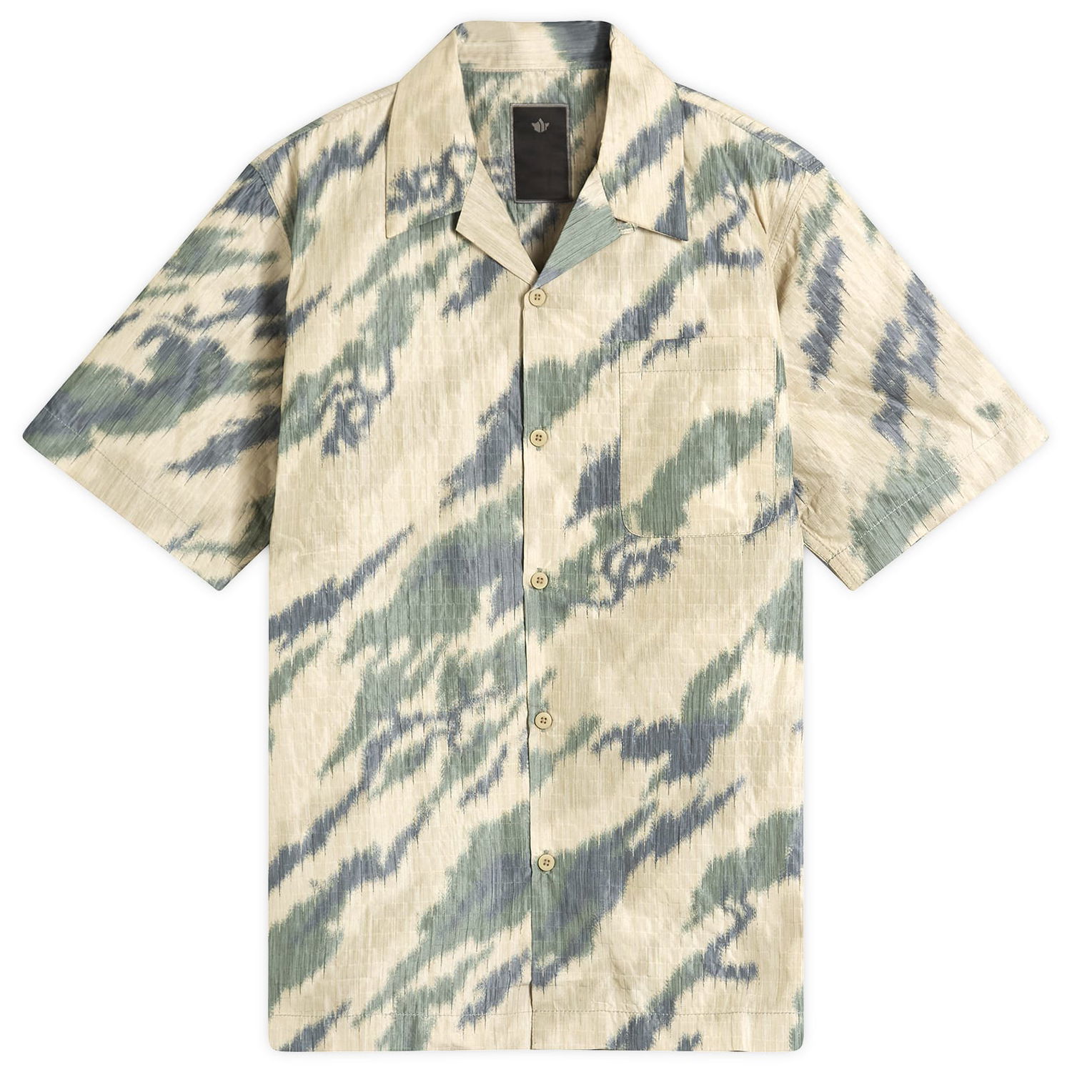 Skjorte Maharishi Maharishi Bonsai Camo Ripstop Camp Collar Shirt, Size Large Beige | 6213-WDL, 0