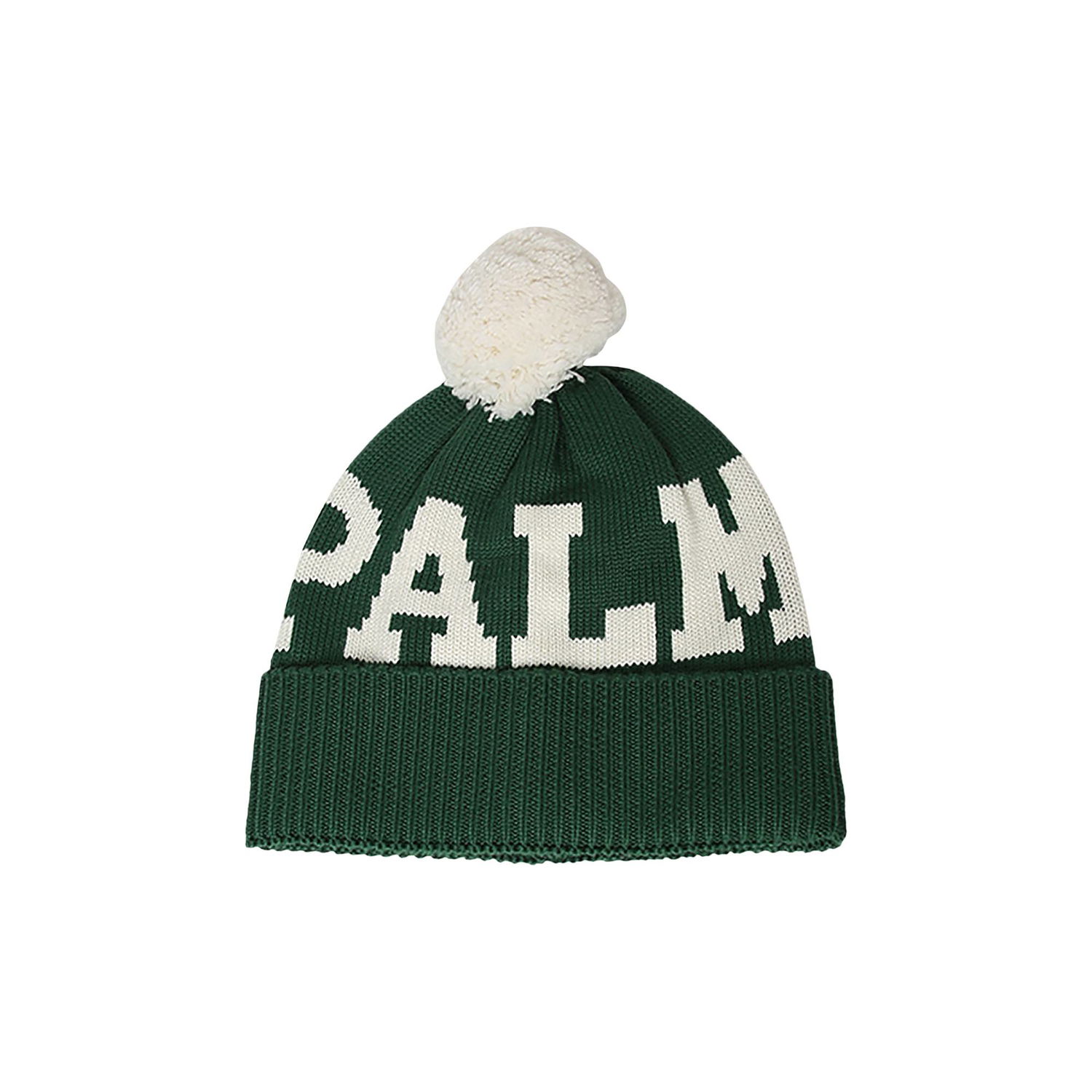 Beanie Palm Angels Logo Pompon Beanie Grøn | PWLC011F22KNI0015501, 1