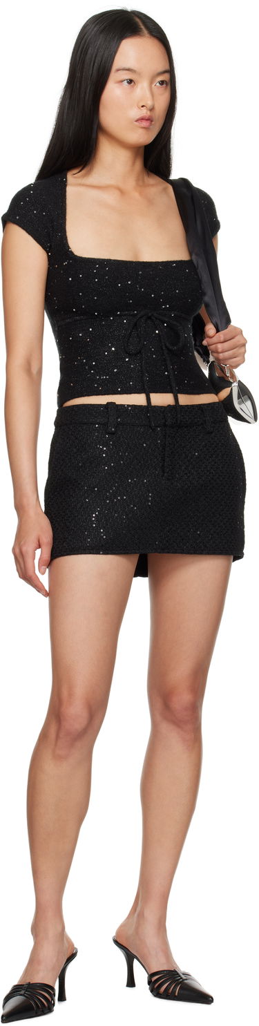 Crop top GUIZIO Guizio Miki Sequin Knit Top Sort | F24112S048, 3