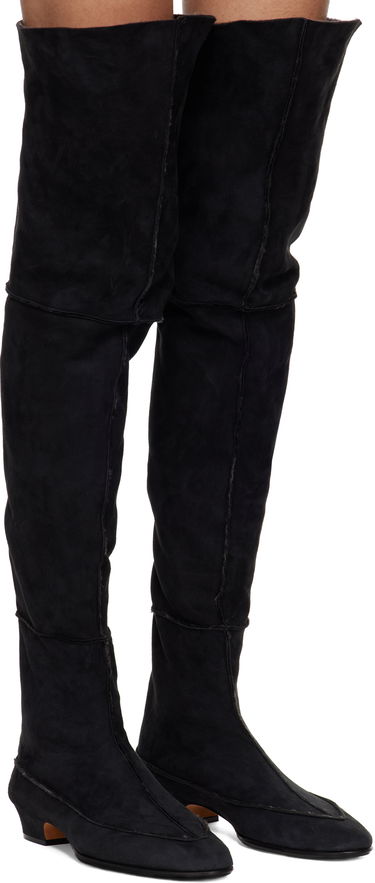 Sneakers og sko The Row Suede Over-The-Knee Boots Sort | F1530-SH01, 3