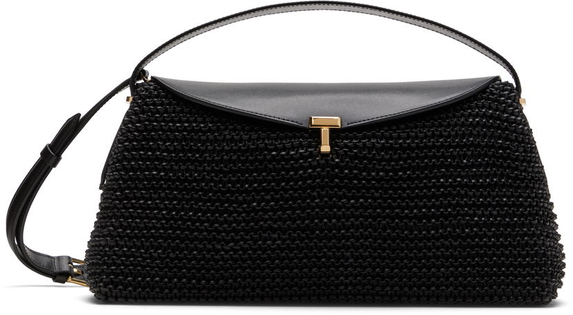 Skuldertaske TOTEME TOTEME T-Lock Woven-Leather Shoulder Bag Sort | 252-WAL961-LE0134