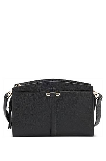 Håndtaske BOSS Grained Leather Crossbody Bag with Hardware Trims Sort | 50542067, 0