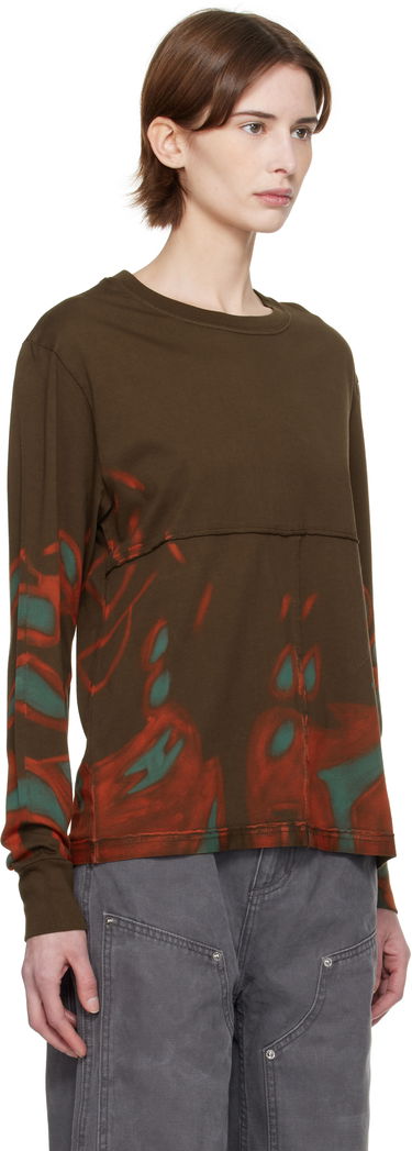 T-shirt Eckhaus Latta Eckhaus Latta Lapped Long Sleeve T-Shirt Brun | 302-EL-PS25-O -, 1