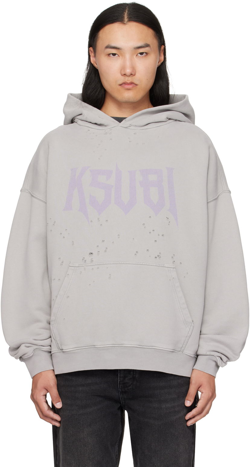 Sweatshirt Ksubi Blasted Hoodie Grå | MFA25FL005