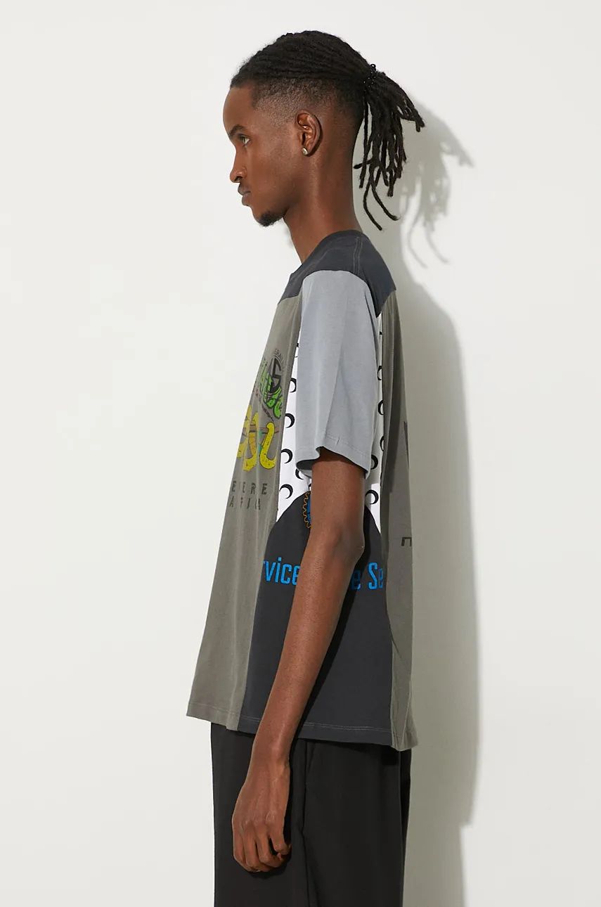 T-shirt Marine Serre Regenerated Graphic Print Regular Fit T-Shirt Grå | MTT080A.UJER0003, 1