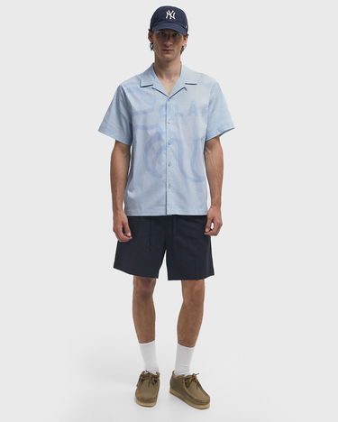 Shorts ØLÅF Cotton Linen Drawstring Shorts Mørkeblå | M210402-NAVY, 2