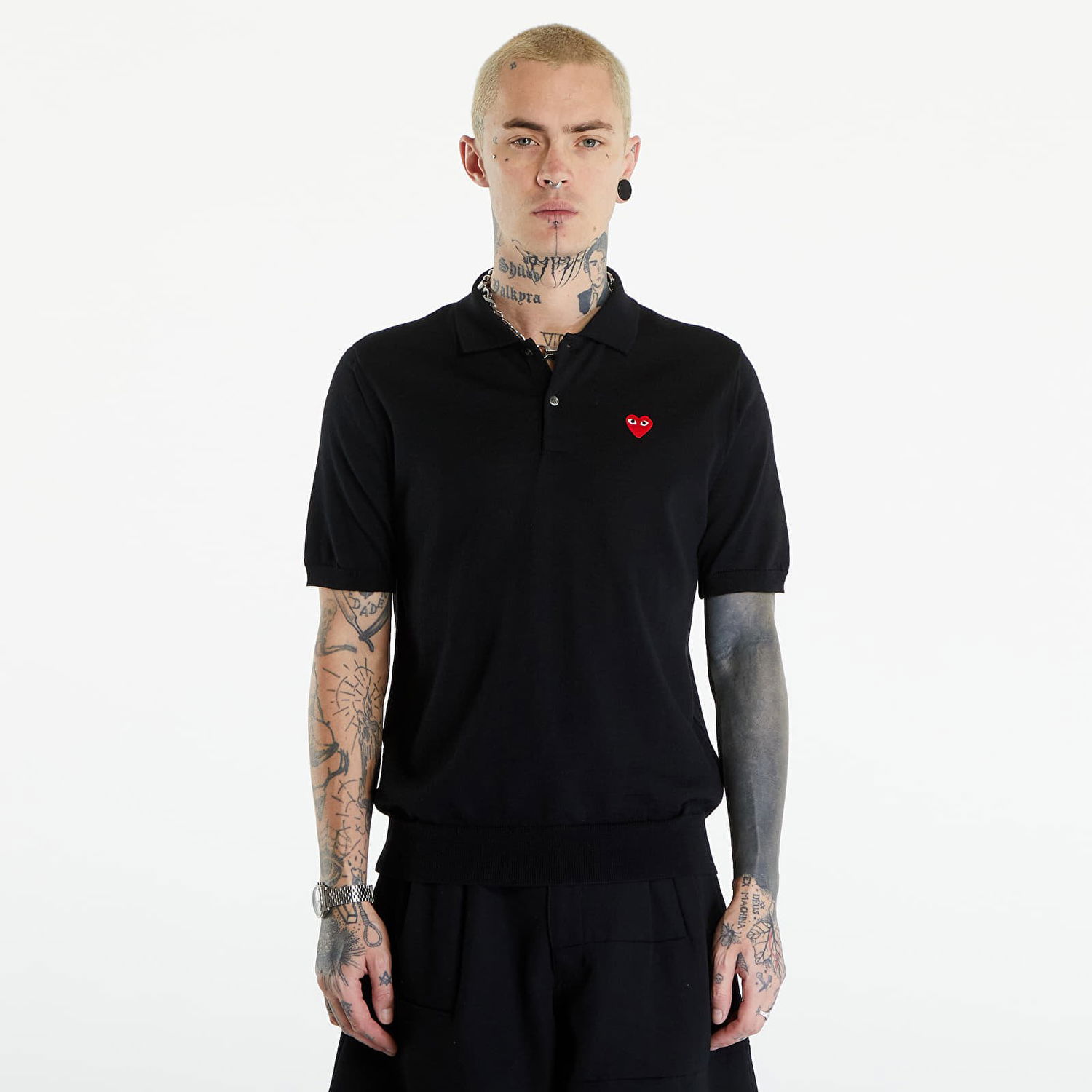 T-shirt Comme des Garçons PLAY Red Emblem Sweater UNISEX Black Sort | AXN094 black, 0