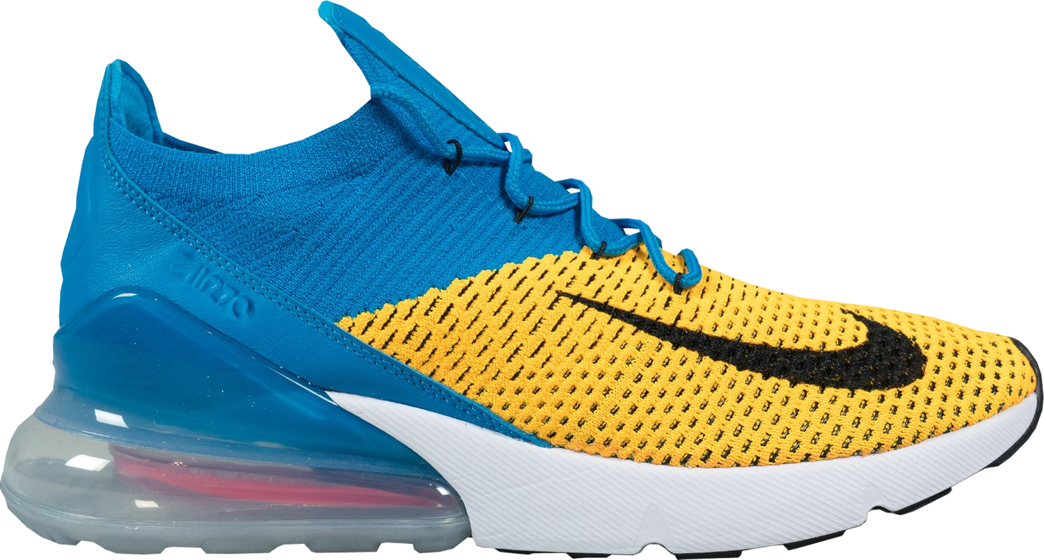 Sneakers og sko Nike Air Max 270 Flyknit Laser Orange Blue Orbit Gul | AO1023-800, 0